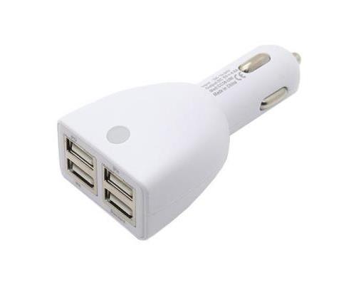 MOXIE CAR CHARGER 4.8A 4X USB WHITE