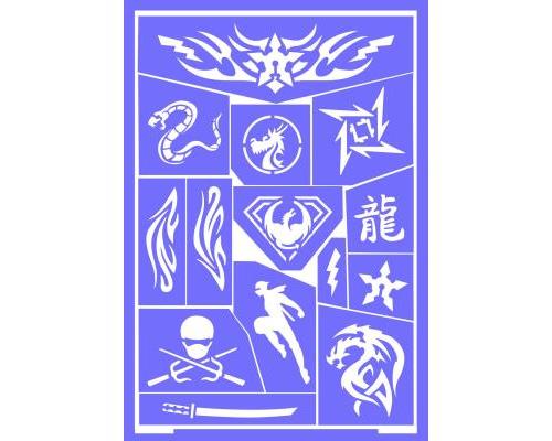 POCHOIR FACE PAINTING STENCIL NINJA