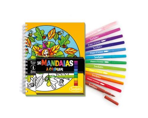 Carnet de coloriage et feutres : Mandalas Sentosphère