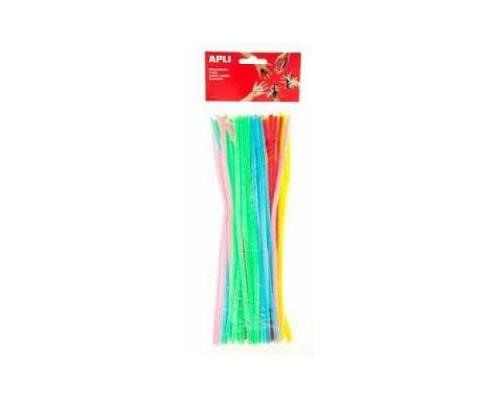 APLI CREA CHENILLEDRAAD FLUO 300X5MM ASS. KLEUREN - 50 ST