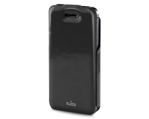 PURO VIP FLIPPER CASE FOR IPHONE 5 BLACK WITH GREEN LINING