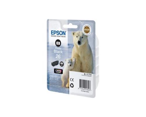 Epson 26XL - 8.7 ml - XL - photo noire - original - cartouche d'encre - pour Expression Premium XP-510, 520, 600, 605, 610, 615, 620, 625, 700, 710, 720, 800, 810, 820