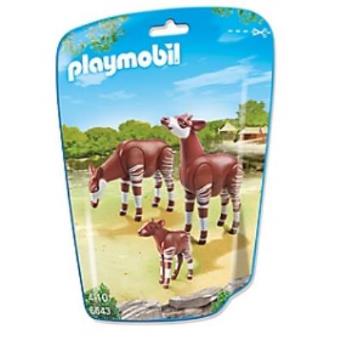 Jouet Playmobil collection Le Zoo - Couple d'Okapis et leur bébé