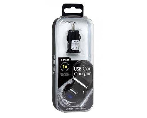MOXIE CAR CHARGER 1A 1X USB BLACK