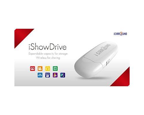 ICIRROUND ISHOWDRIVE WHITE MICROSD SLOT WIFI / USB 2.0