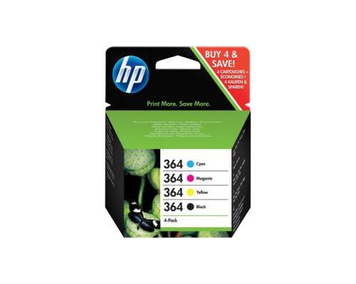 HP 364 - pack de 4 - noir, jaune, cyan, magenta - originale - cartouche  d'encre