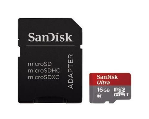 SANDISK MICROSDHC 16GB 48MB/S CL10 ULTRA + ADAPTER ANDROID