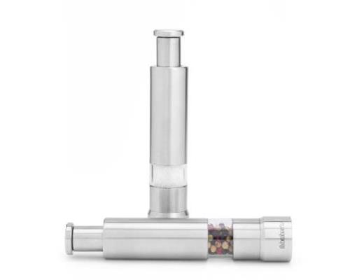 BRABANTIA SALT AND PEPPER CRUSHER SET  MATT STEEL
