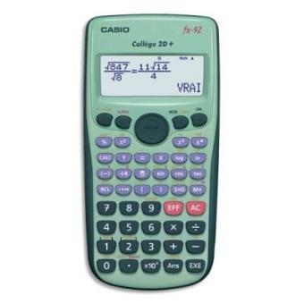 CASIO Calculatrice Scientifique Casio Fx-92 Collège 2D+ Calculette TBE avec Pile - Papeterie & Fournitures scolaires
