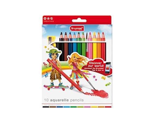BRUYNZEEL CREATIVE 10 KLEURPOTLODEN 'AQUARELLE'