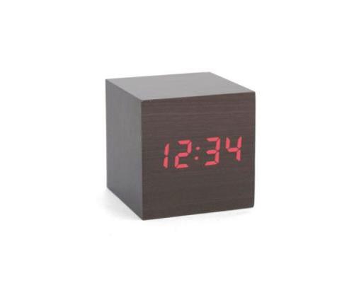 Kikkerland - Horloge réveil Bois foncé