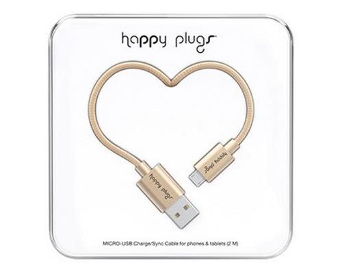 HAPPY PLUGS MICRO USB CABLE CHAMPAGNE