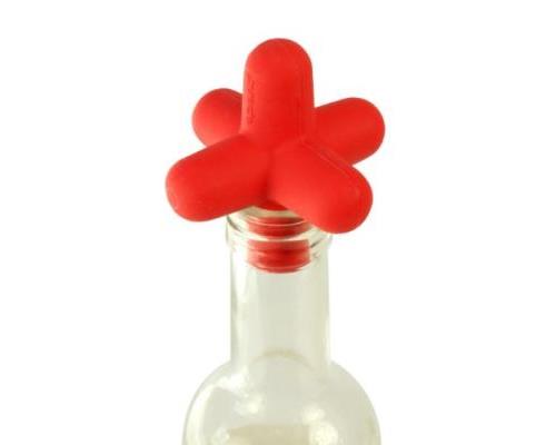 COOKUT SPARG SPARK BOUCHON POUR BOUTEILLE DE VIN/CHAMPAGNE/BIÈRE/CIDRE SILICONE ALIMENTAIRE ROUGE