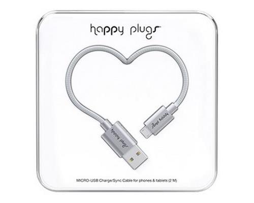 HAPPY PLUGS MICRO USB CABLE SPACE GREY