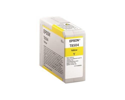Epson T8504 - 80 ml - jaune - original - cartouche d'encre - pour SureColor P800, P800 Designer Edition, SC-P800