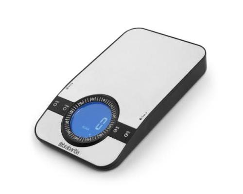 BRABANTIA DIGITAL KITCHEN SCALE RECT TIMER MATT STEEL