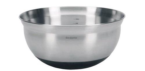 BRABANTIA BOL MIXEUR 3L AVEC BASE ANTI-D?RAPANTE, MATT STEEL