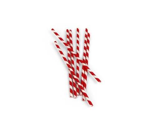 PAPER STRAWS BOX OF 144 RED