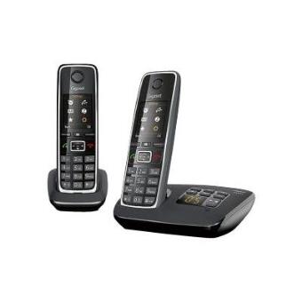 Gigaset C530A Duo - Téléphone sans fil - système de répondeur avec ID d'appelant - DECT\GAP - noir, argent + combiné supplémentaire - 1