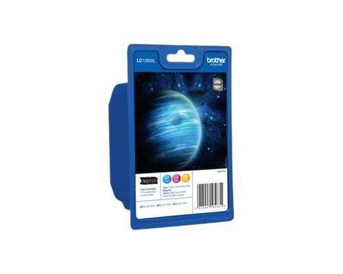 Brother LC1280XL Rainbow-Pack - Pack de 3 - haute capacité - jaune, cyan, magenta - original - blister - cartouche d'encre