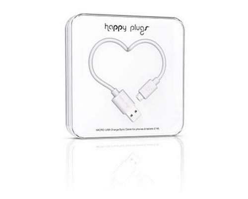 HAPPY PLUGS MICRO USB CABLE WHITE 2M