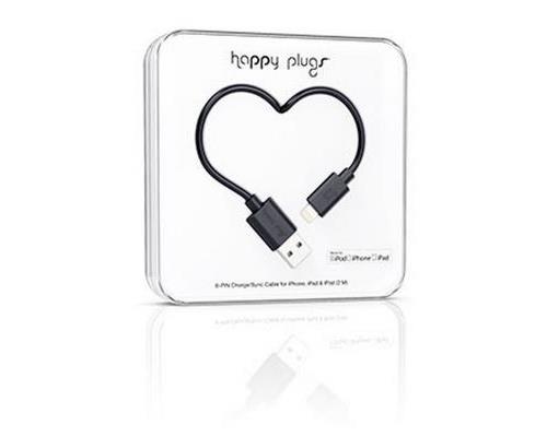 HAPPY PLUGS USB LIGHTNING CABLE IPHONE BLACK