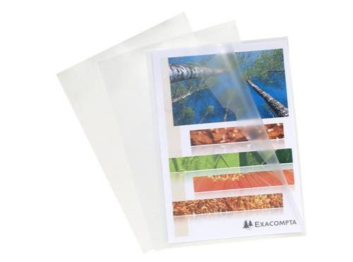 Exacompta exacompta pochettes coins, a4, pp 0,12 mm,transparent grainé noir