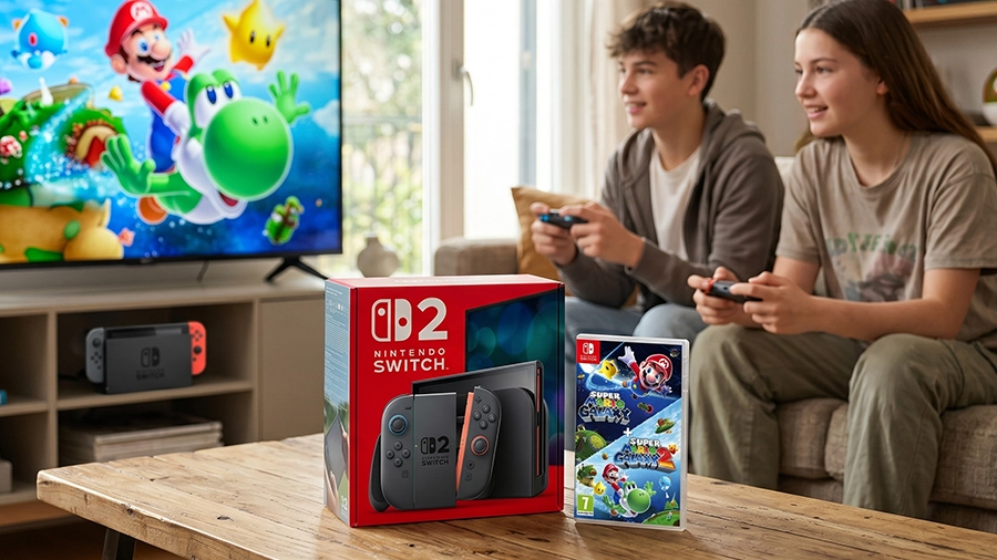 NINTENDO SWITCH 2 + Super Mario Galaxy + Super Mario Galaxy 2 por 20€ más
