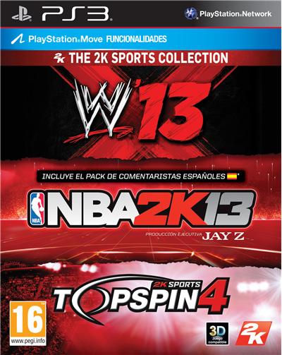 2K Sports Bundle NBA 2K13 WWE13 Top Spin PS3 Para Los Mejores 