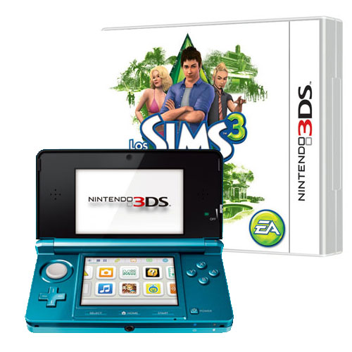 Nintendo 3DS Azul Aqua + Sims 3 - Consola - Los mejores precios | Fnac