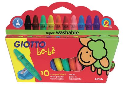 Giotto Bebè 466800 estuche 10 ceras irrompibles de colores y sacapuntas colormodelo