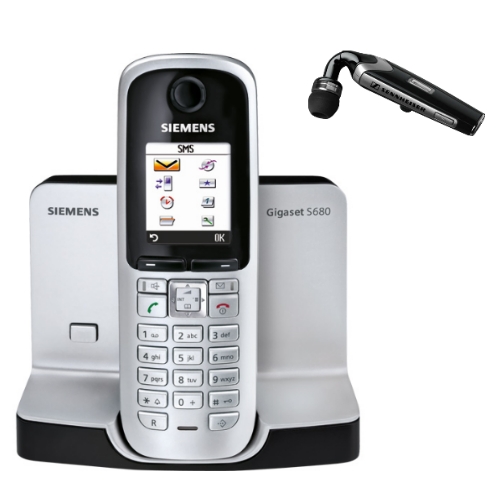 Pack Siemens S680 Teléfono inalámbrico DECT + Sennheiser FLX 70 Auricular  Bluetooth - Teléfono inalámbrico