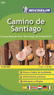 Camino de Santiago. St-Jean-Pied-de-Port. Santiago de Compostela 1/150 000