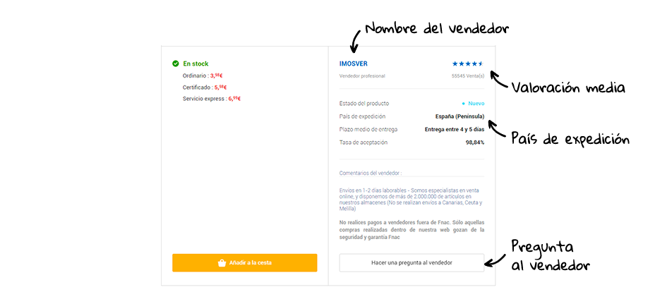 ¿Como reconococer un vendedor de Marketplace Fnac?