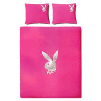 Parure De Lit Playboy Rose Et Argente 2 Places Textile De