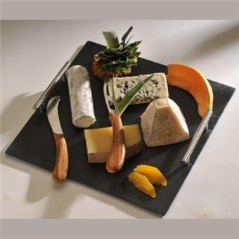 Plateau A Fromage Ardoise 30x30cm Avec 2 Couteaux Accessoire De Cuisine Achat Prix Fnac