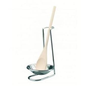 Ibili Repose Ustensiles Avec Cuillère | Plastique Argent | 11x11x23cm | Pour Cuisine Sans Salir