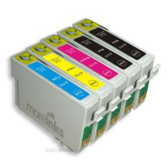 Moreinks 5 Cartouches D Encre Compatibles Cyan Jaune Magenta Noir Pour Imprimante Epson Stylus Sx105 Pack De Cartouches Achat Prix Fnac