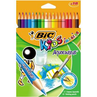 Crayon De Couleur Bic Aquacouleur Mine Aquarelle Etui De 18 Crayons De Couleur Crayon De Couleur Achat Prix Fnac
