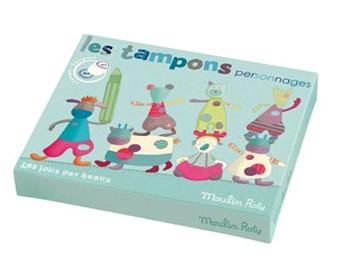 Boite 7 tampons personnages JPB Moulin Roty