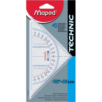Equerre Géométrique - Scolaire - 45° - Hypoténuse 26 Cm - Geotechnic - Maped