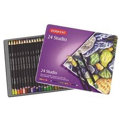 Derwent Boite metal 24 crayons studio