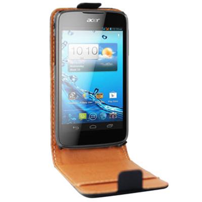 Etui Flip à rabat en cuir noir Acer Liquid Gallant