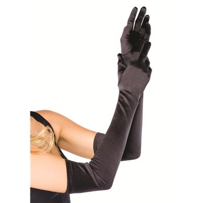 Gants Extra Longs Satin - Noir