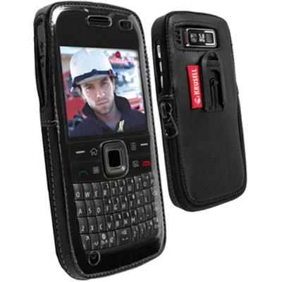 Krusell Classic - Beschermhoes voor mobiele telefoon - grijs, zwart - voor Nokia E73 Mode