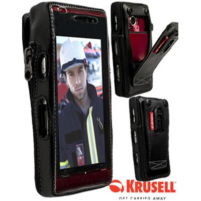 Krusell Classic - Beschermhoes voor mobiele telefoon - zwart/grijs - voor Sony Ericsson Satio