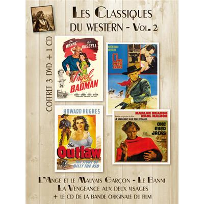 Coffret 3 DVD + 1 CD Les Classiques Du Western - VOL 2 : Le Banni (The Outlaw), L'Ange et le mauvais garçon (Angel and the Badman), La Vengeance aux deux visages (One-Eyed Jacks) + BO du film.