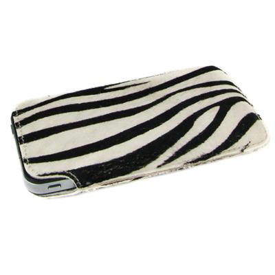 Etui Slim Cuir Motif Zèbre pour Apple iPhone 4,Apple iPhone 4S