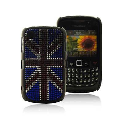 Coque BlackBerry Curve 8520 Union Jack Strass