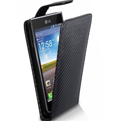 Etui aspect Carbone noir LG Optimus L7